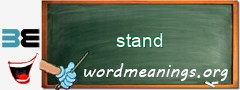WordMeaning blackboard for stand